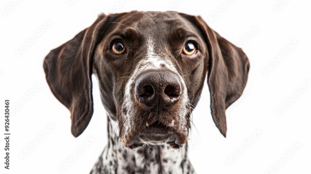 Purebred dog on isolated white background with space for your text Purebred dog on isolated white background with space for your text