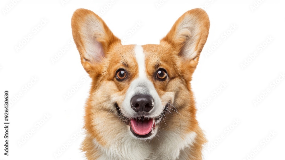 Purebred dog on isolated white background with space for your text