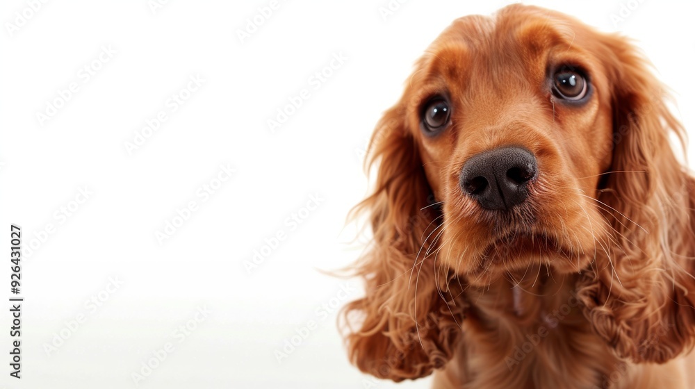 Purebred dog on isolated white background with space for your text