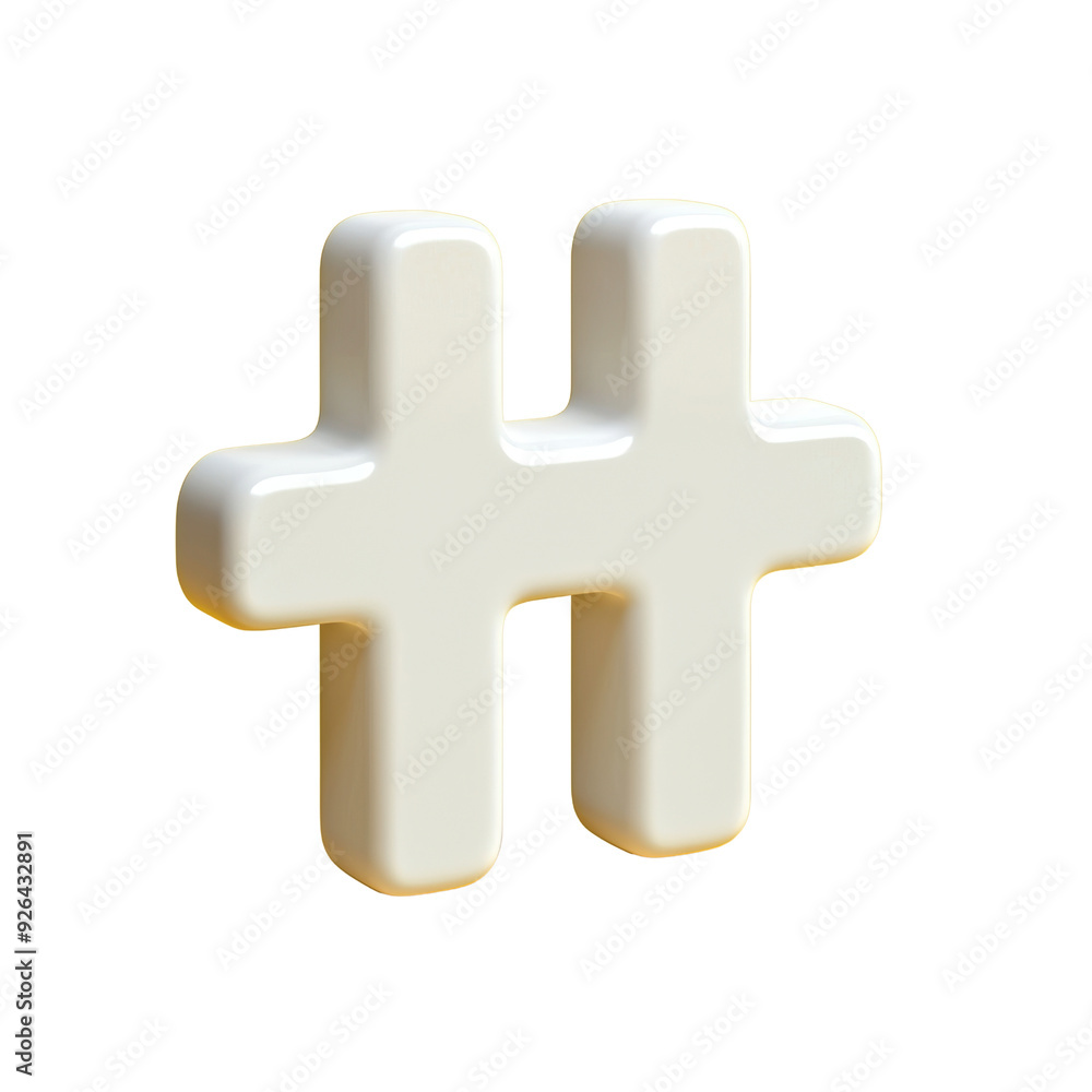 Obraz premium The white symbol is a hash mark