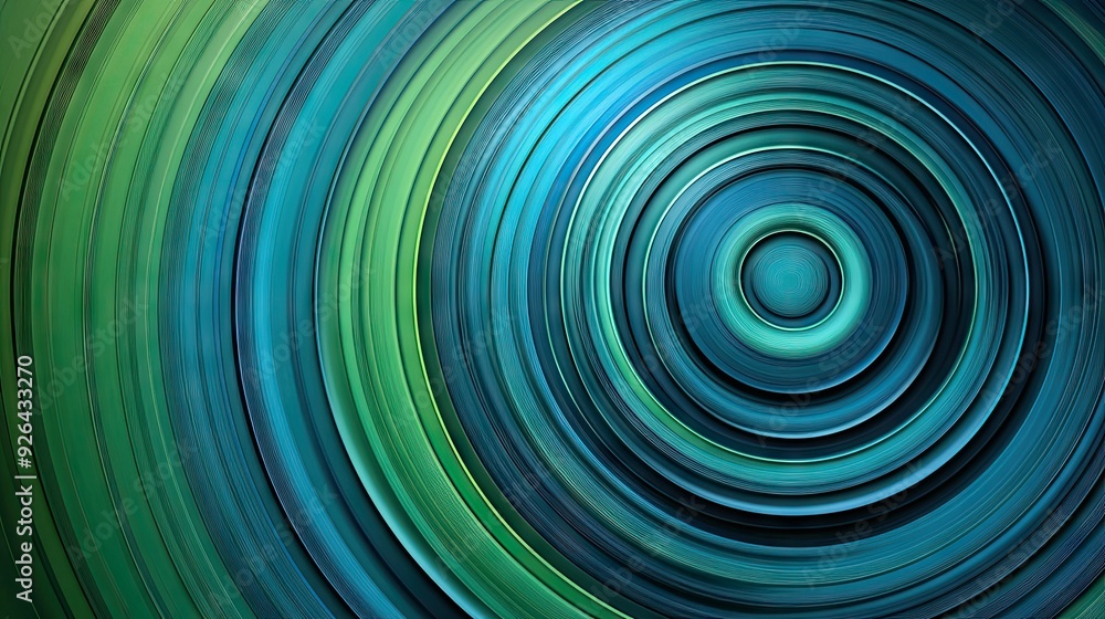 Modern abstract background showcasing concentric circles in varying shades of blue and green. Great for clean, professional designs and tech-oriented visuals. Modern abstract background showcasing concentric circles in varying shades of blue and green. Great for clean, professional designs and tech-oriented visuals.