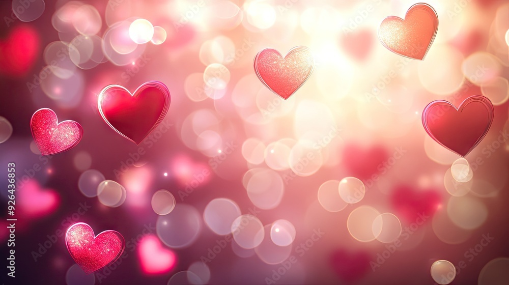 Romantic blurred background with hearts and bokeh, perfect for Valentine's Day designs in EPS 10 vector format with soft pink and red tones. Romantic blurred background with hearts and bokeh, perfect for Valentine's Day designs in EPS 10 vector format with soft pink and red tones.