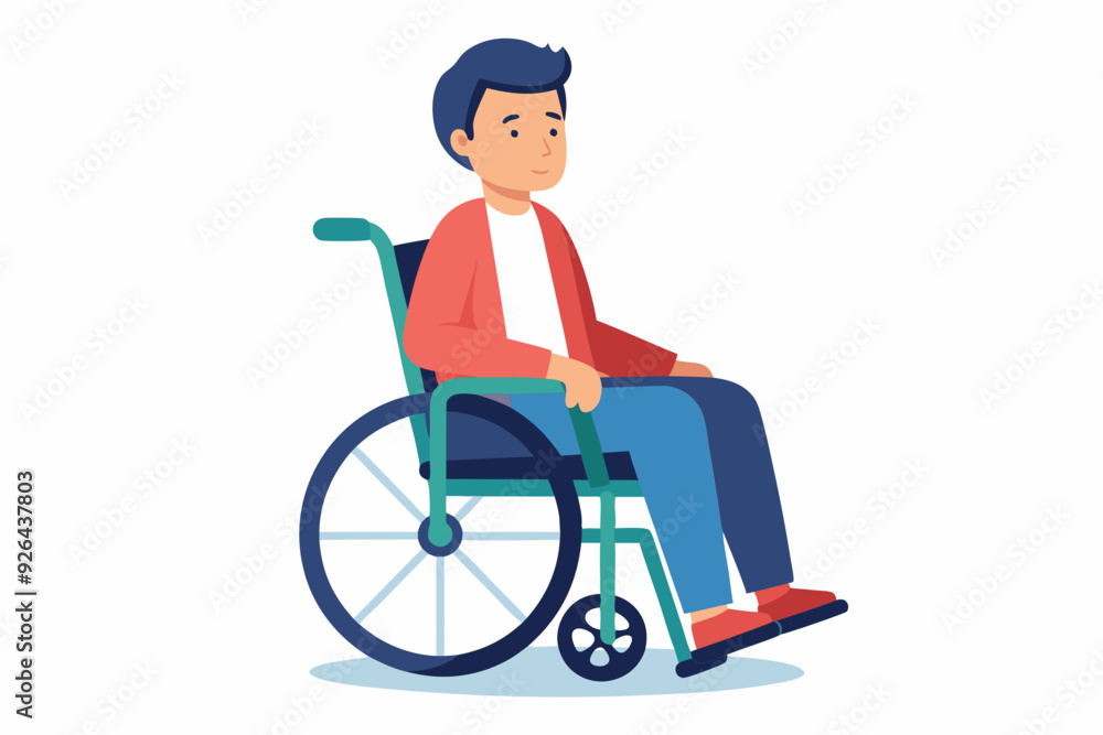 Man is sitting in a wheelchair on a white background. Vector illustration
Man is sitting in a wheelchair on a white background. Vector illustration