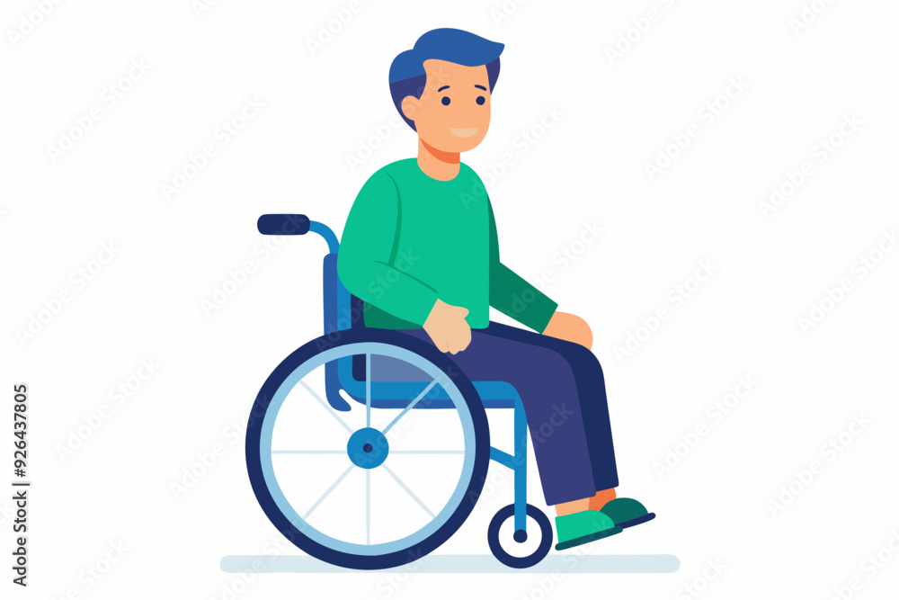 Man is sitting in a wheelchair on a white background. Vector illustration
Man is sitting in a wheelchair on a white background. Vector illustration