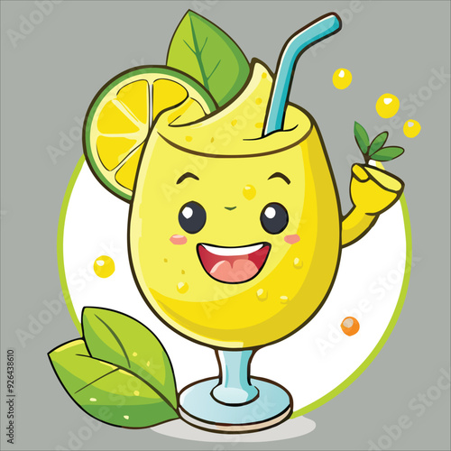 Lemon juice and drinks vector