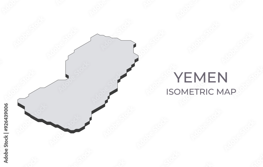 Map of the Yemen in simple isometric form. Illustration of isometric map of the country. Map of the Yemen in simple isometric form. Illustration of isometric map of the country.