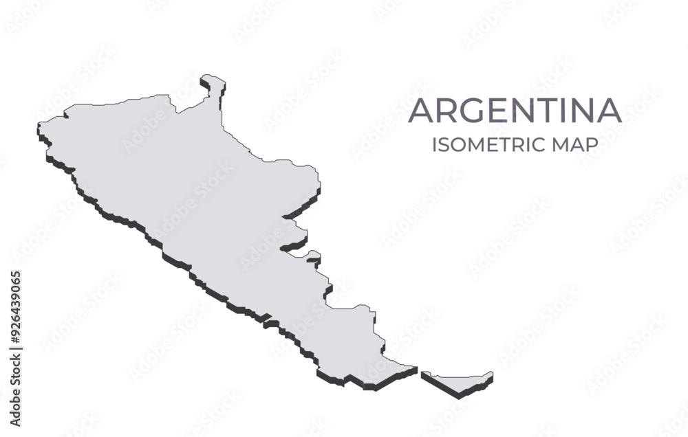 Map of the Argentina in simple isometric form. Illustration of isometric map of the country. Map of the Argentina in simple isometric form. Illustration of isometric map of the country.