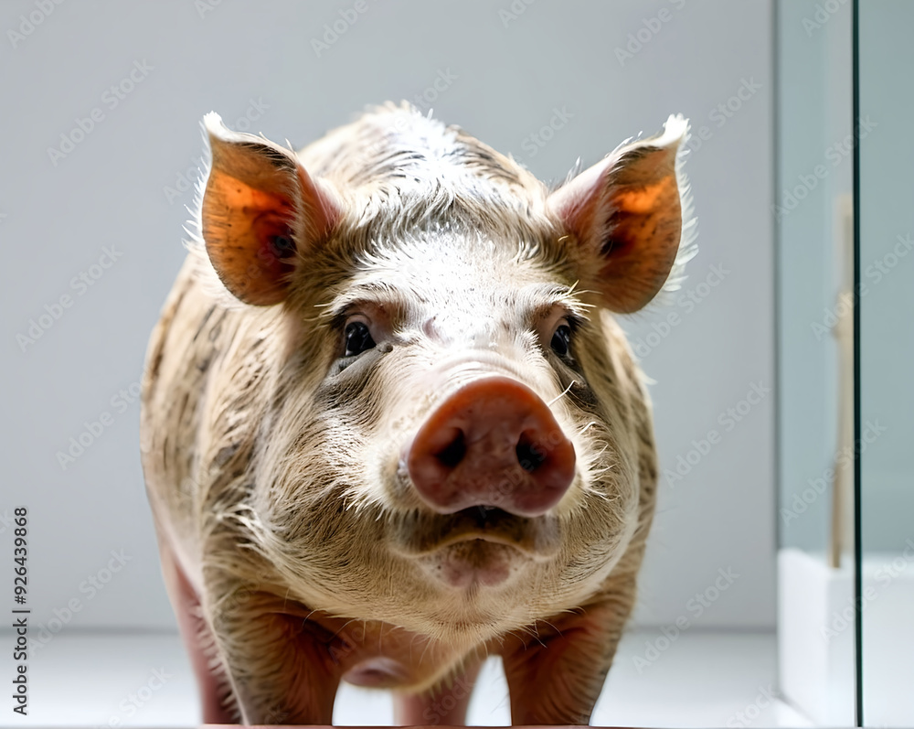 Fototapeta premium Boar/piggy in a room.