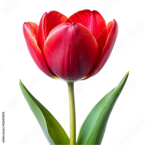 red tulip isolated on white