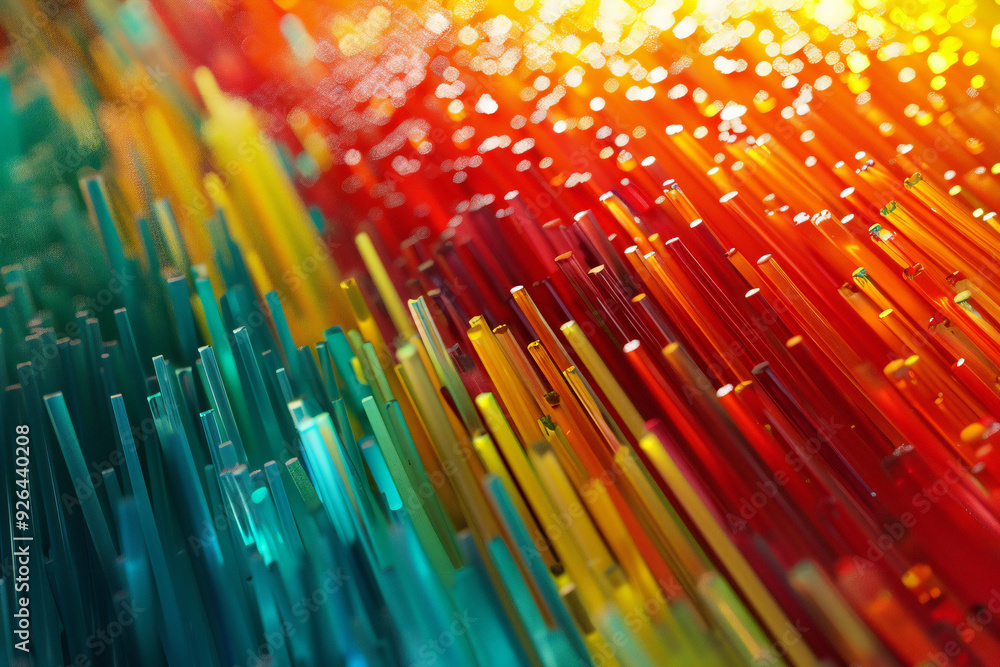 Colorful Fiber Optic Light Display with Vibrant Glow and Abstract Design Featuring Fiber Strands and Glowing Colors Colorful Fiber Optic Light Display with Vibrant Glow and Abstract Design Featuring Fiber Strands and Glowing Colors