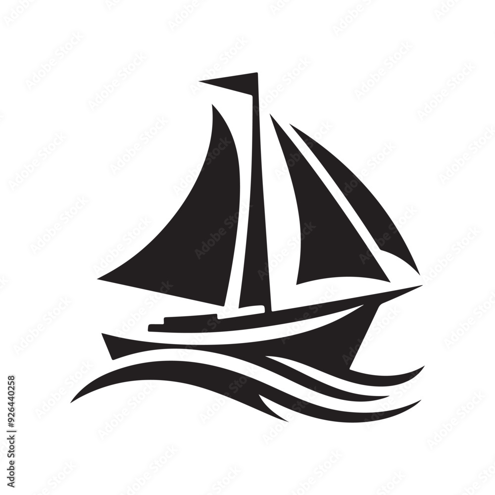 Sail boat logo vector icon, sign and symbol of sail boat, sail boat silhouette template, simple and clean Sail boat logo vector icon, sign and symbol of sail boat, sail boat silhouette template, simple and clean