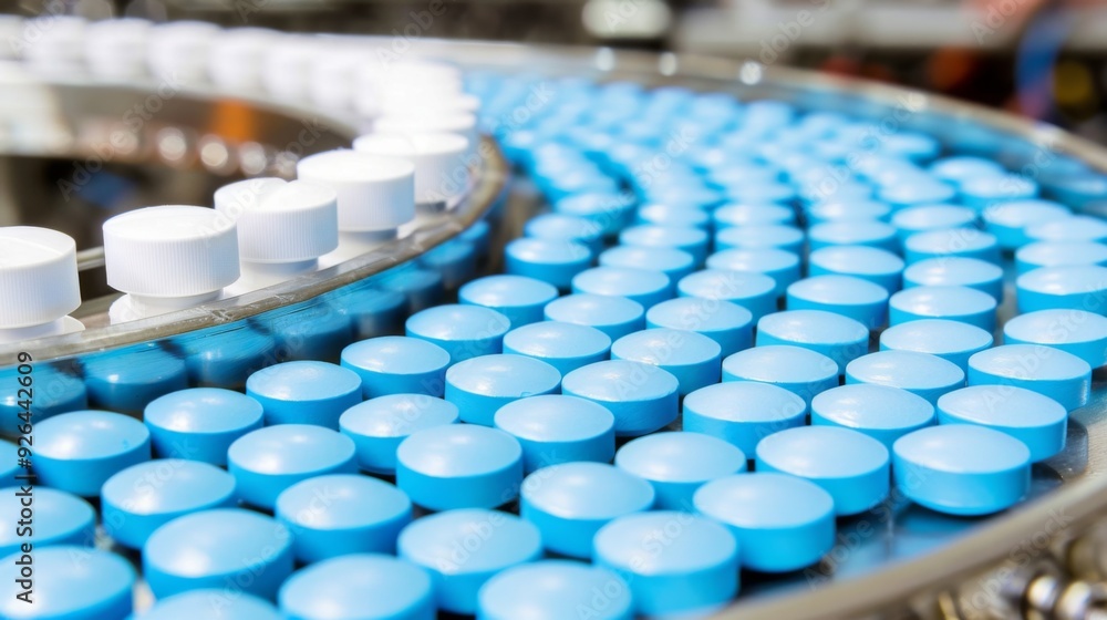 Obraz premium a pharmaceutical production line