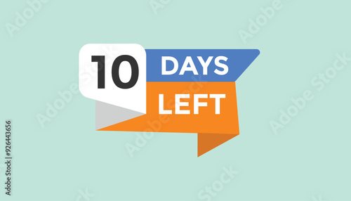 10 days left Countdown number banner templates. time icon. Vector Illustration 