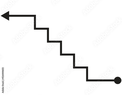 Stairway symbol to reach achievement. Staircase vector icon isolated on white background. The step up to be successful of business.