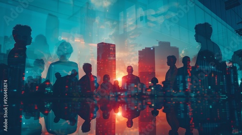 Urban Silhouettes at Sunset A Vibrant and Creative Gathering in the City Environment