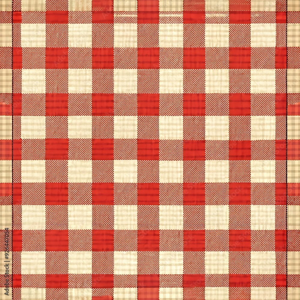 Red and White Gingham Checkered Pattern. Red and White Gingham Checkered Pattern.