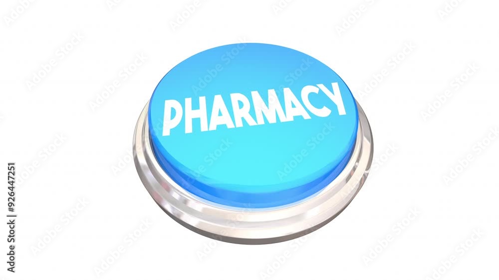Pharmacy Blue Button Buy Prescription Medication Online Store Easy Purchase 3d Animation Pharmacy Blue Button Buy Prescription Medication Online Store Easy Purchase 3d Animation