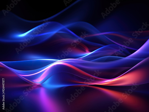 Eye Catching Abstract wave technology background with blue light digital effect