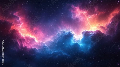 Serene Cosmic Nebulae - Tranquil 3D Vector Illustration with Minimalist Design on White Background