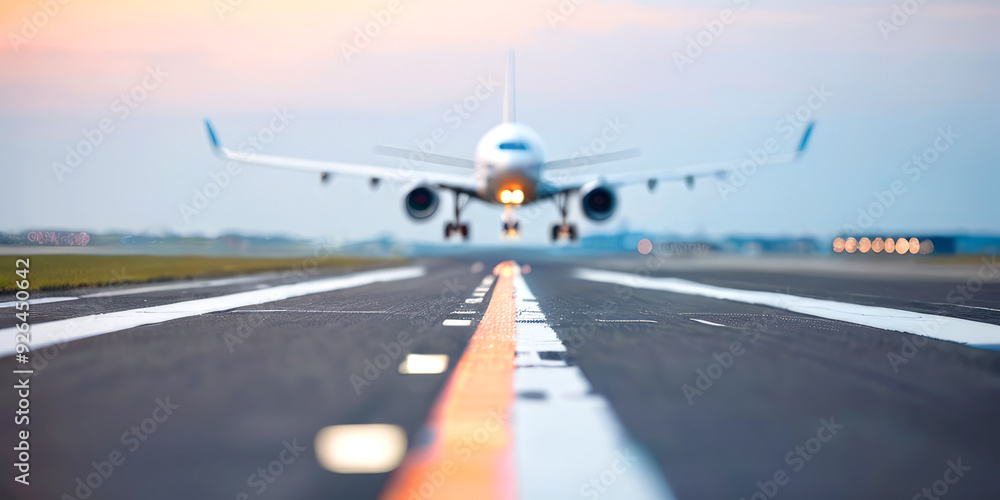 The plane is on the runway The plane is on the runway