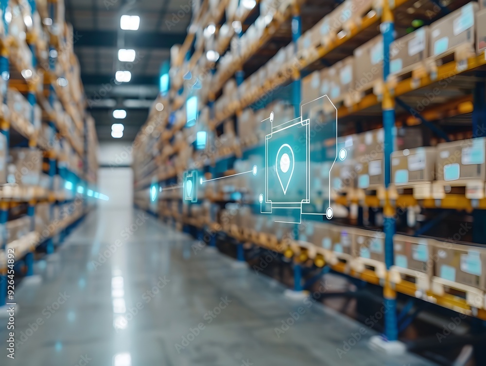 Real Time Inventory Management System Displaying Product Locations and Levels in Logistics Warehouse Real Time Inventory Management System Displaying Product Locations and Levels in Logistics Warehouse