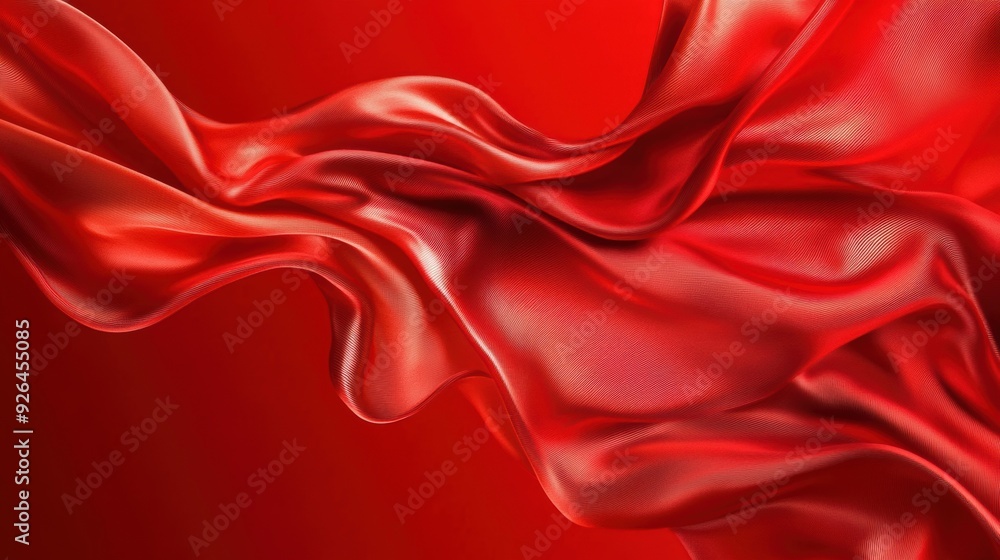 Red abstract background with flowing silk cloth, red gradient, simple and elegant, with a sense of luxury. Red abstract background with flowing silk cloth, red gradient, simple and elegant, with a sense of luxury.