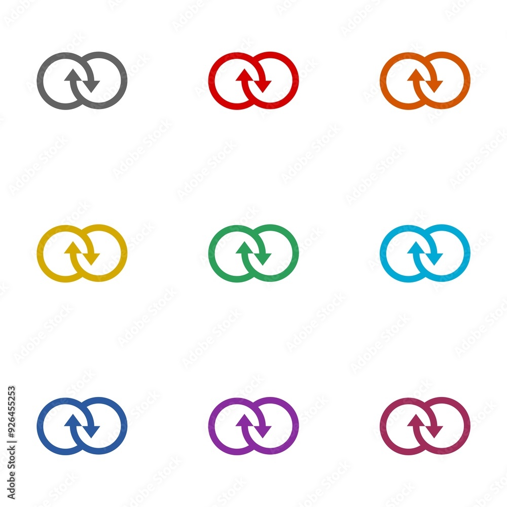 Synergy icon isolated on white background. Set icons colorful Synergy icon isolated on white background. Set icons colorful