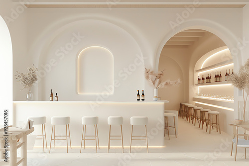 Mediterranean bar features a blank space for text, embodying the fusion of cultural warmth. Generative ai.