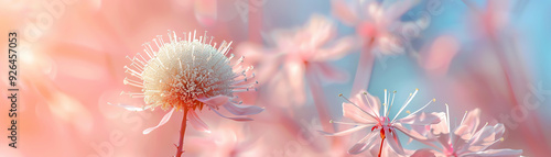 Pollen flower with copy space symbolizes allergy awareness, combining health education. Generative ai.