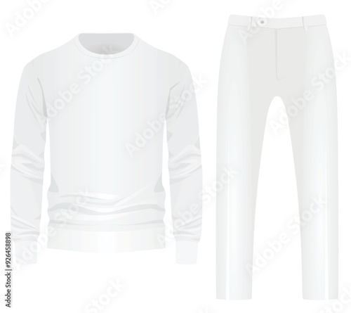 Knit jumper and pants. vector illustration 