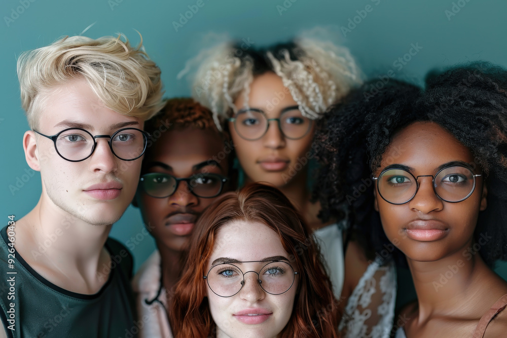 Diverse Group of Young Adults Wearing Glasses Diverse Group of Young Adults Wearing Glasses
