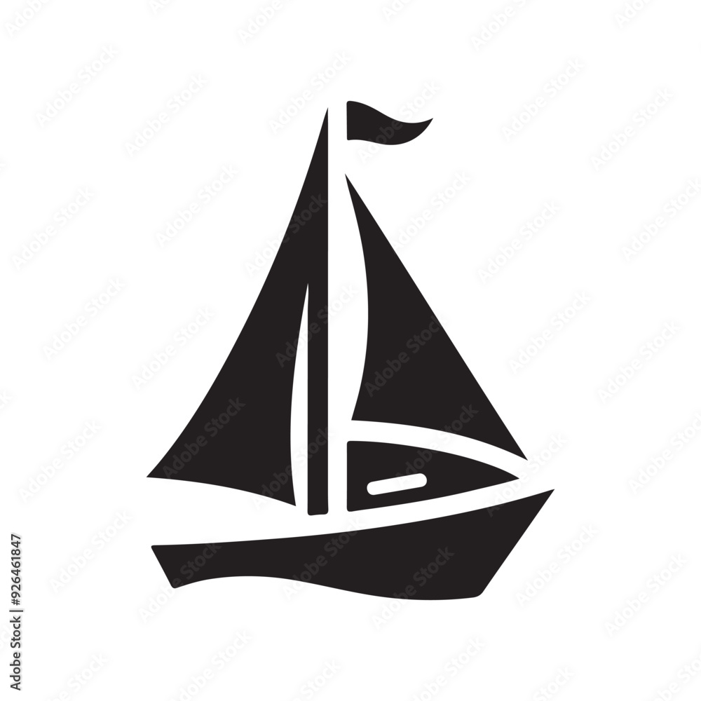 sailboat logo icon, sailboat silhouette sailboat logo icon, sailboat silhouette