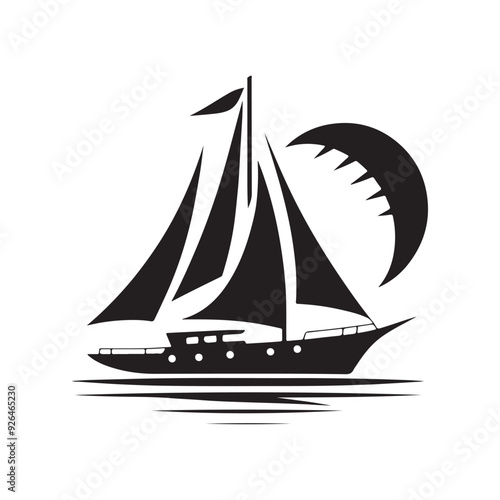 Sailboat logo design template icon