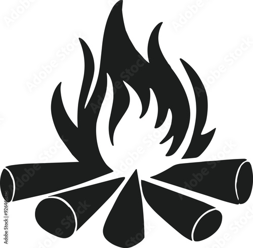 A Campfire Silhouette Vector photo