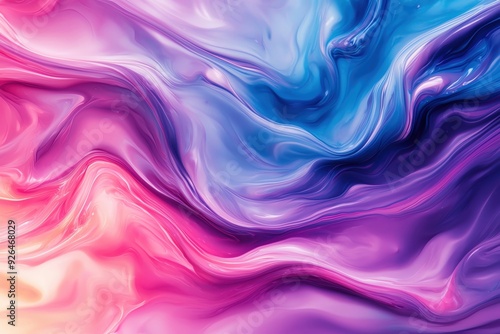 A vibrant abstract design featuring fluid colors in hues of pink, blue, and purple, creating a mesmerizing, soft texture.