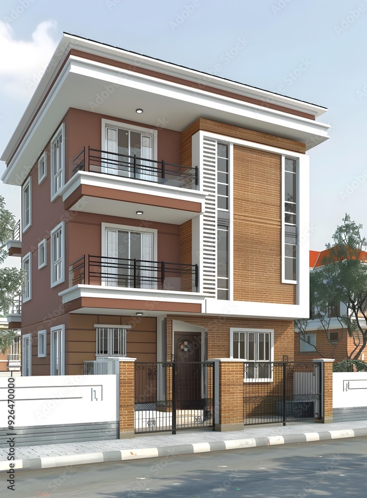 Modern Brown Brick Building Exterior Design Modern Brown Brick Building Exterior Design