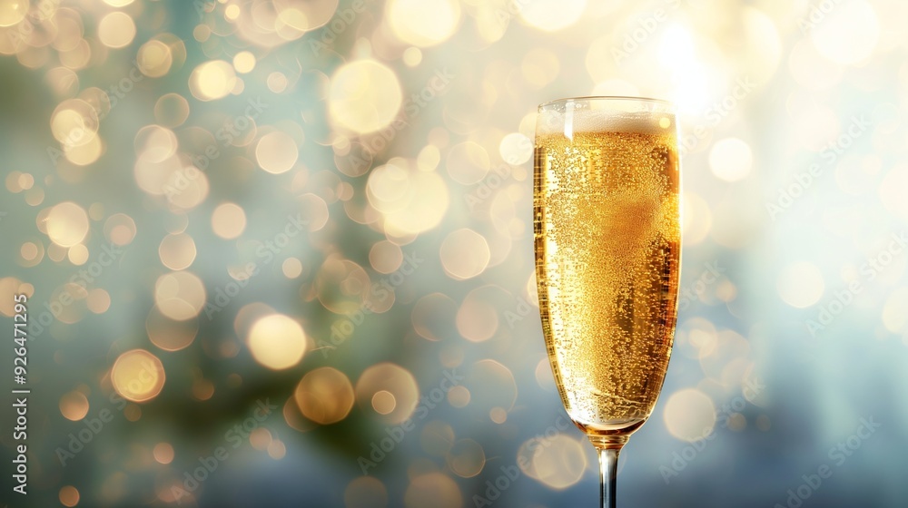 close-up of a glass of bubbling champagne close-up of a glass of bubbling champagne