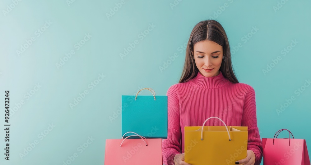 Cyber Shopper Snagging Black Friday Deals - Online Shopping Concept with Copy Space Cyber Shopper Snagging Black Friday Deals - Online Shopping Concept with Copy Space