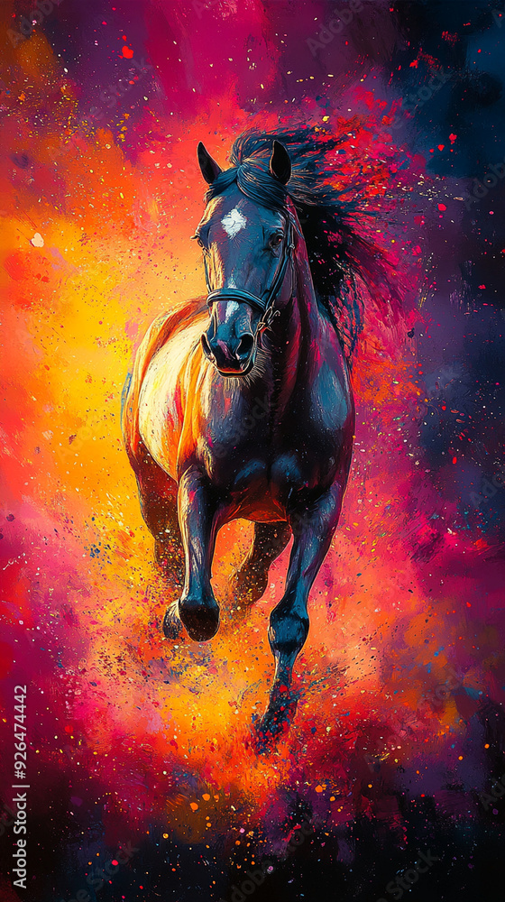 Fototapeta premium colorful horse