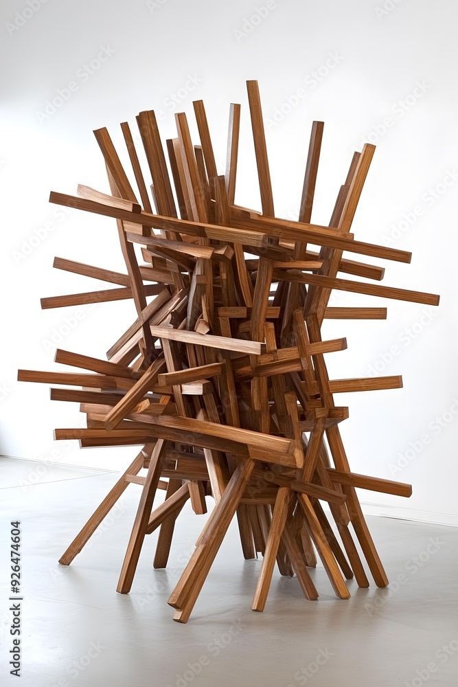 Wooden Sculpture Abstract Art Installation Wooden Sculpture Abstract Art Installation