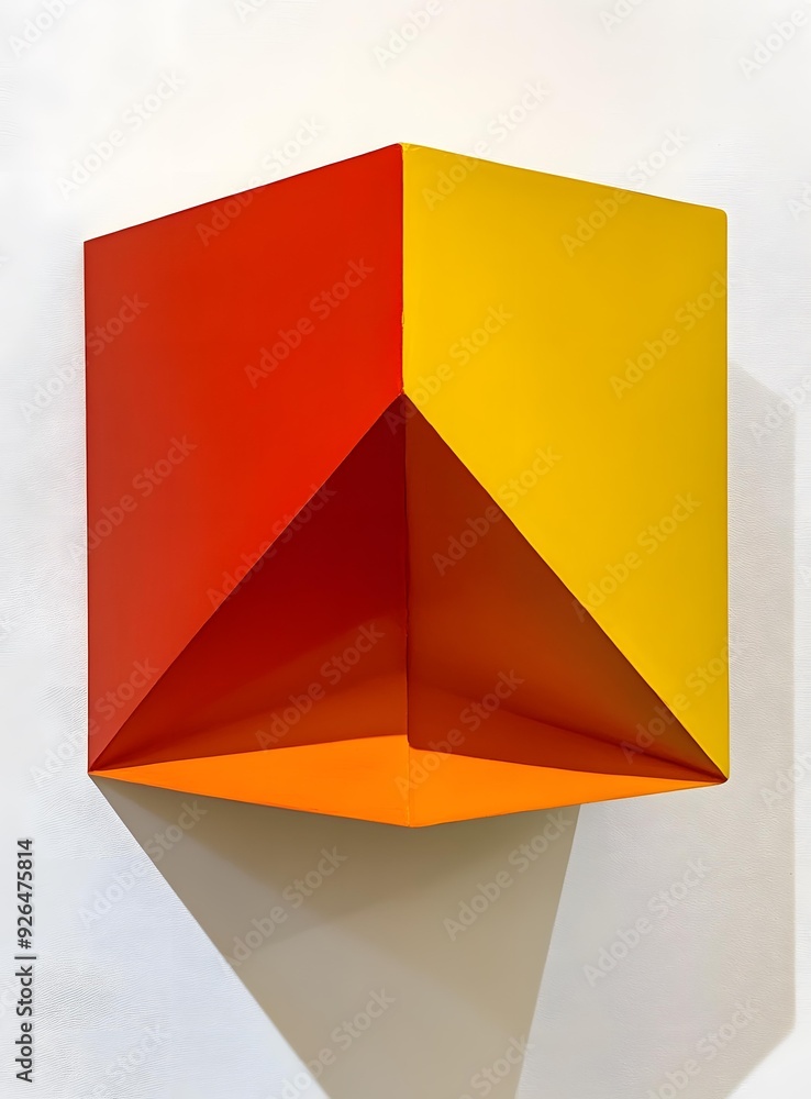 Abstract Geometric Sculpture with Red, Yellow and Orange Abstract Geometric Sculpture with Red, Yellow and Orange
