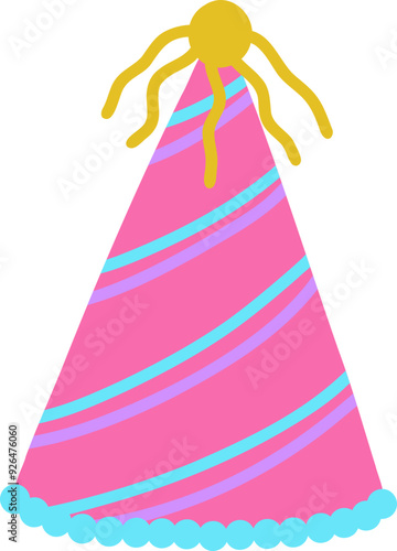 Doodle Party Hat Pink Stripes