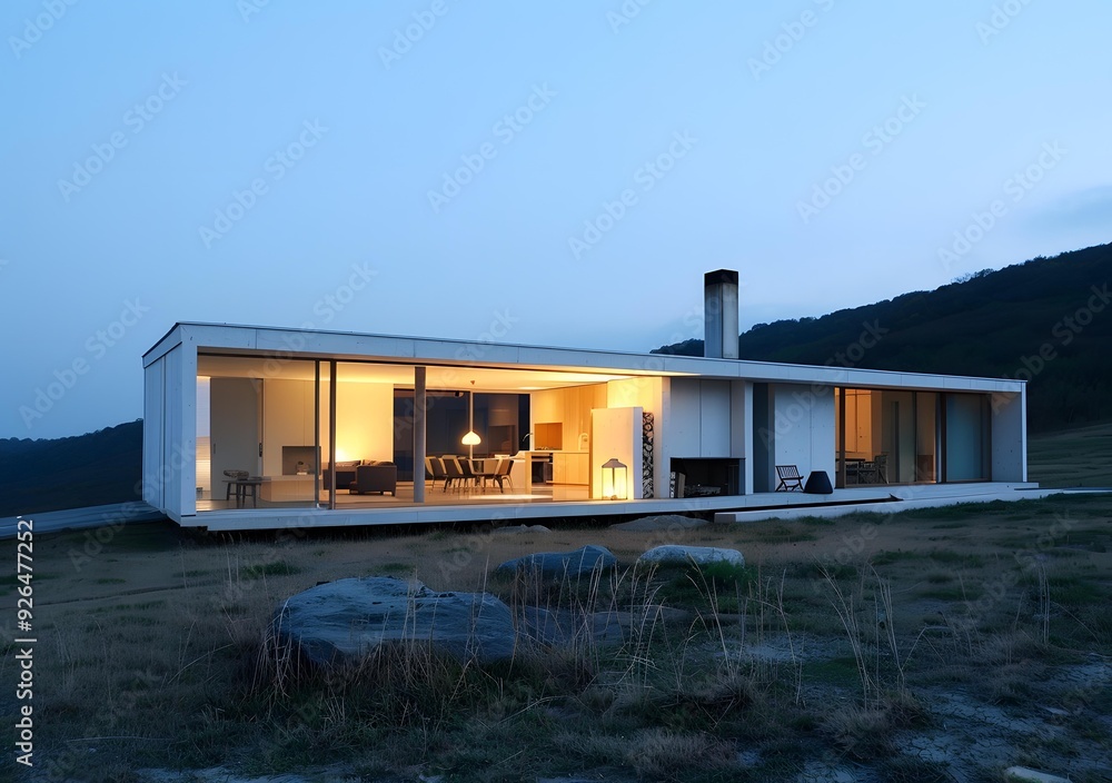 Modern Minimalist House with Glass Walls and Mountain View Modern Minimalist House with Glass Walls and Mountain View