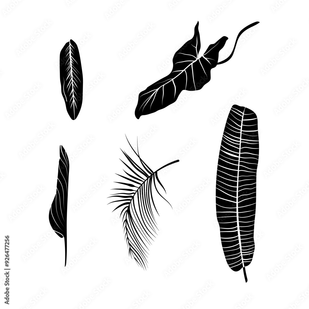vector illustration of leaf silhouette vector illustration of leaf silhouette