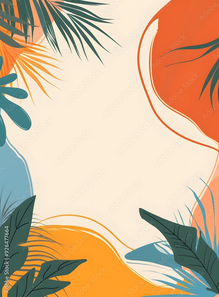 Abstract Tropical Leaves Background Illustration Abstract Tropical Leaves Background Illustration