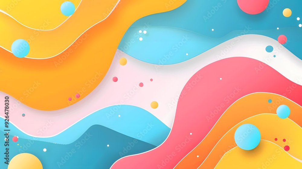Abstract Colorful Background With 3D Paper Cut Effect Abstract Colorful Background With 3D Paper Cut Effect