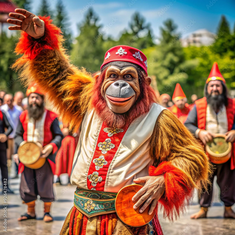 Fototapeta premium Turkish, Turkish Halay, Turkish Culture, Halay, Halaying Monkey, Halaying Orangutan, Halay
