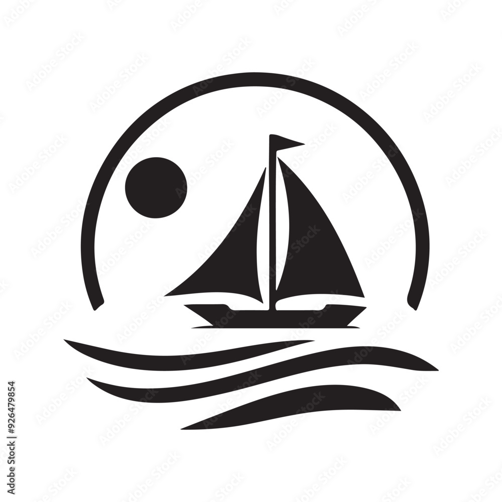 simple and clean sailboat logo design, icon, silhouette simple and clean sailboat logo design, icon, silhouette