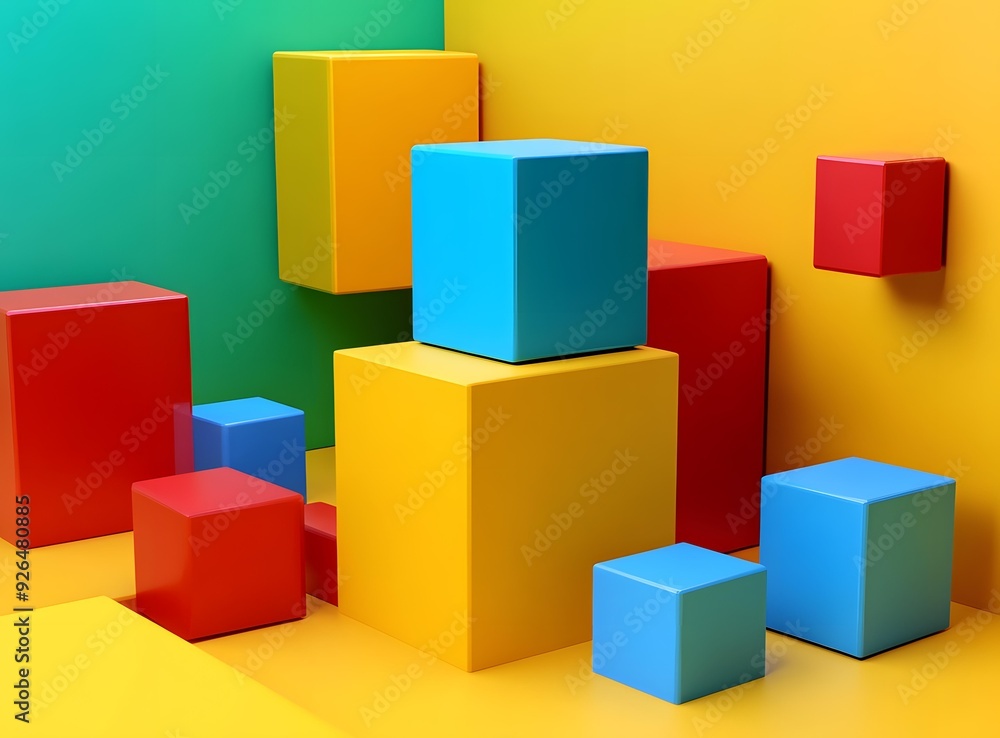 Fototapeta premium Colorful Geometric Shapes Abstract Background