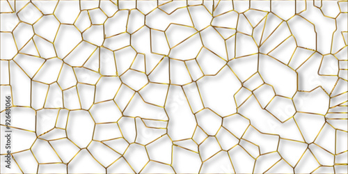 Abstract golden hexagon graphic ornament. arabian Stylish Seamless pattern on white background. Creative design. Design for book, notebook and calendar covers. high quality textile design, vector .	
